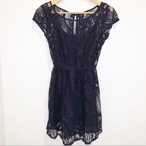 HOLLISTER Navy Lace Skater Dress - Size XS